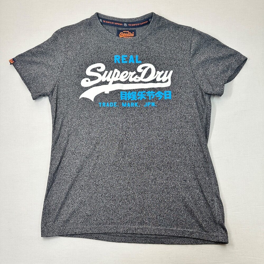 Streetwear Superdry Charcoal Marl Graphic Tee Crew Neck XL